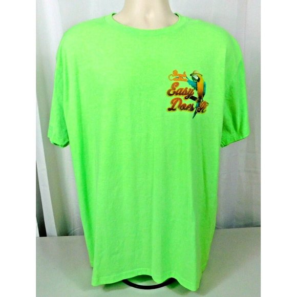 Paradise Collection EASY DOES IT Men's T-shirt XL Green Cotton Blend Parrot - Picture 6 of 7